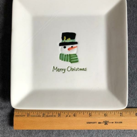 Snowman Earthenware Plate Christmas Cutouts Dish / Plate & Spread Knife - Picture 7 of 13